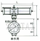 气动活塞调节蝶阀结构图1