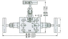 EN5-9 1151型三组阀外形尺寸图